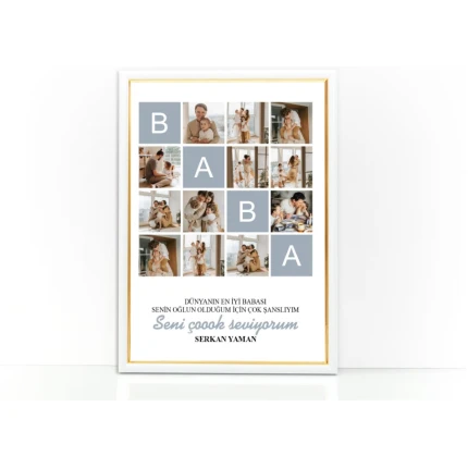 Babalar Günü Hediyesi Fotoğraf Baskılı Çerçeve