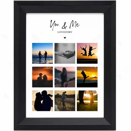 Love Story Kişiye Özel Fotoğraf Çerçevesi – Romantik Anı Tasarımı