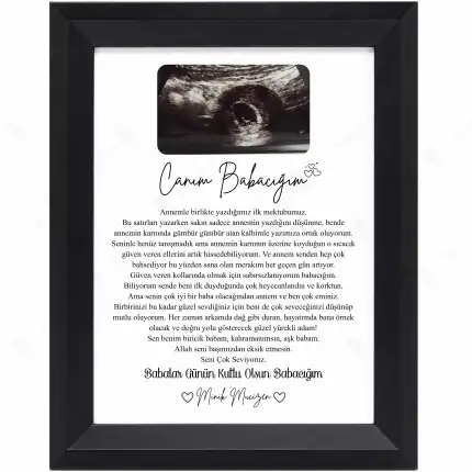 Canım Babacığım Ultrason Fotoğraflı Babalar Günü Çerçevesi