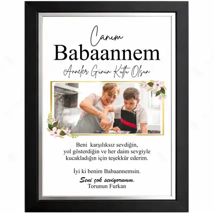 Anneler Günü Özel Babaanneye Hediye Fotoğraflı Çerçeve