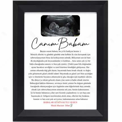 Canım Babam Babalar Günü Kişiye Özel Hatıra Çerçevesi