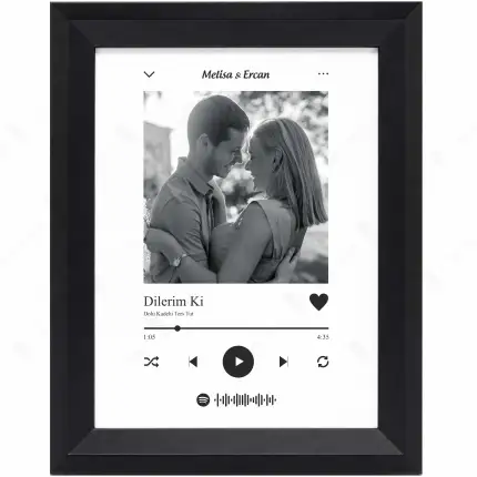 Kişiye Özel Spotify Fotoğraflı Çerçeve | Spotify Anı Çerçevesi